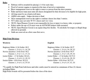 NE FLORIDA OPEN RULES